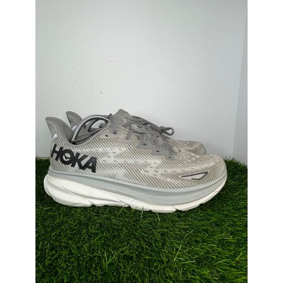 HOKA Clifton 9 Running Shoes Gray White Men’s Size 11D main image 4